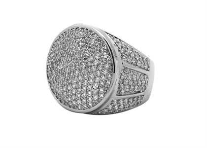 Mens Big Bold Iced Out Ring